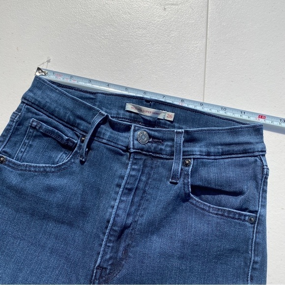 Levi’s Mile High Super Skinny jeans womens 26 denim raw hem distressed ankle - Picture 8 of 10